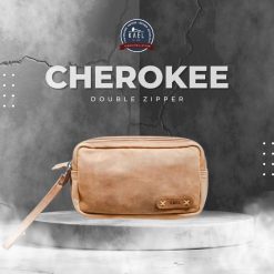 Kael Cherokee Leather Pouch Bag Double Zipper