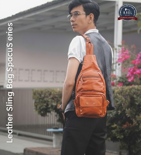 Leather Sling Bag Spacious Series Kael Leather Goods