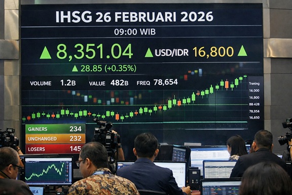 IHSG 26 Februari 2026 Dibuka Menguat ke 8.351