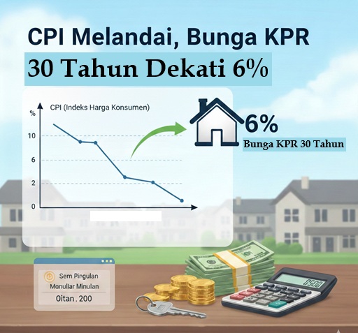 CPI Melandai, Bunga KPR 30 Tahun Dekati 6%