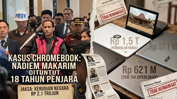 Kasus Chromebook Jadi Alasan Nadiem Makarim Dituntut 18 Tahun Penjara