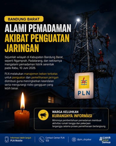 Bandung Barat Alami Pemadaman Akibat Penguatan Jaringan