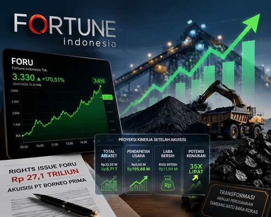 Saham FORU Melonjak Setelah Rencana Rights Issue Tambang