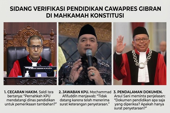 Hakim MK Cecar KPU soal Verifikasi Pendidikan