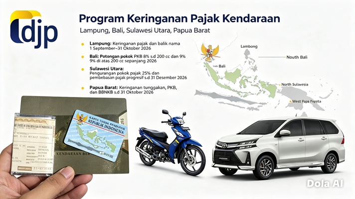 Program keringanan juga tersedia di Lampung, Bali, Sulawesi Utara, dan Papua Barat.