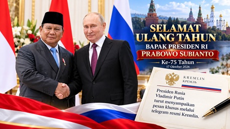 Vladimir Putin Kirim Ucapan Ulang Tahun kepada Prabowo